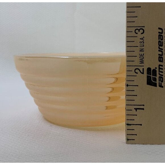 Vintage Set Of 4 Fire King Peach Luster Soup Bowls 10 oz Beehive Ovenware USA - Picture 9 of 11